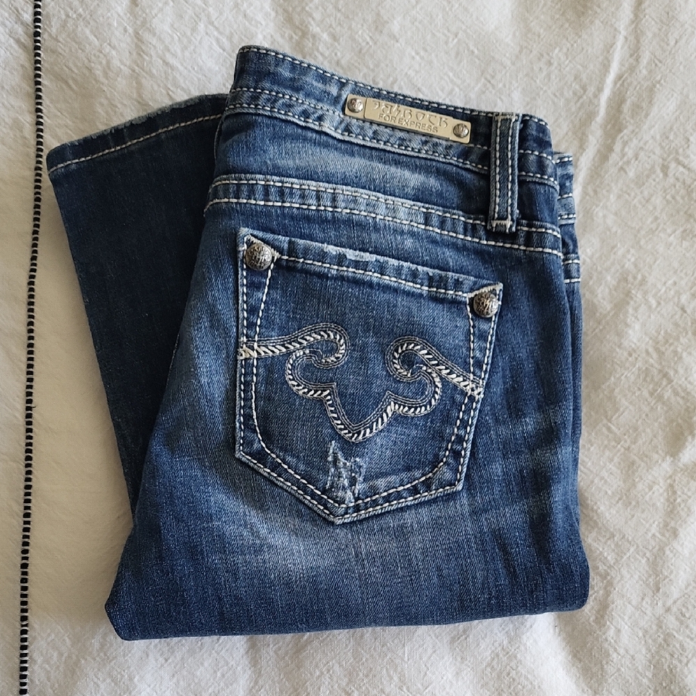 Rerock Express Women's Denim Jeans with Embroidered Pocket SIZE 2